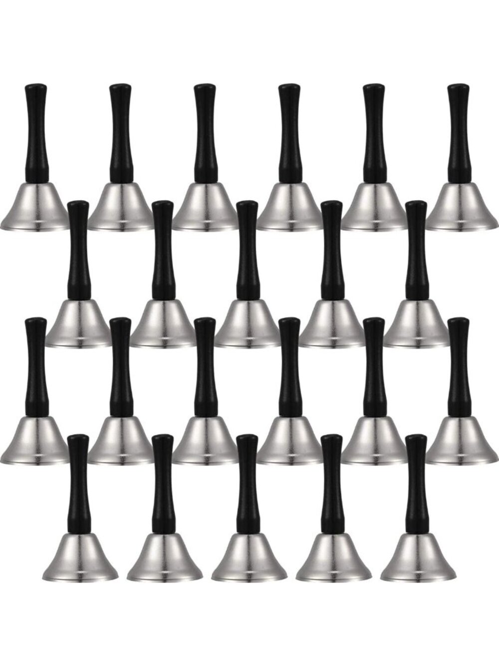 24 Steel Hand Bells Set with Wooden Handles - Diatonic Musical Percussion, 24